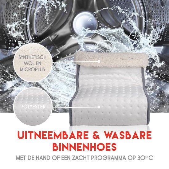 alpina Elektrische Voetenwarmer - Binnenhoes Wasbaar - Overhittebeveiliging - 3 Standen - Wit