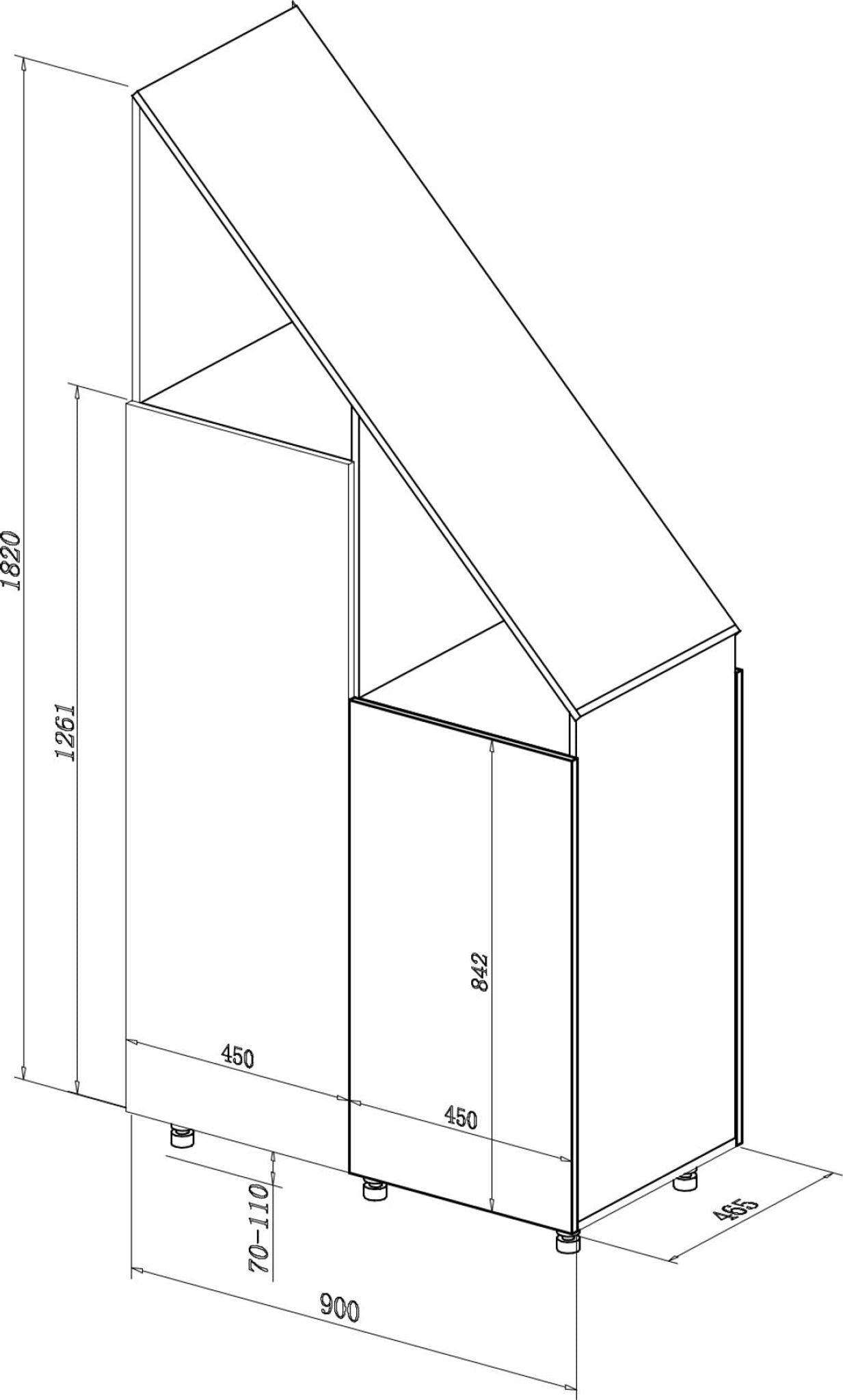 Vdd Schuine Wandkast - Wit - Opbergkast voor Schuine Wanden
