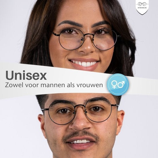 LC Eyewear Beeldschermbril - Blauw Licht - Incl. Brillenkoker - Metaal - Unisex - Zwart