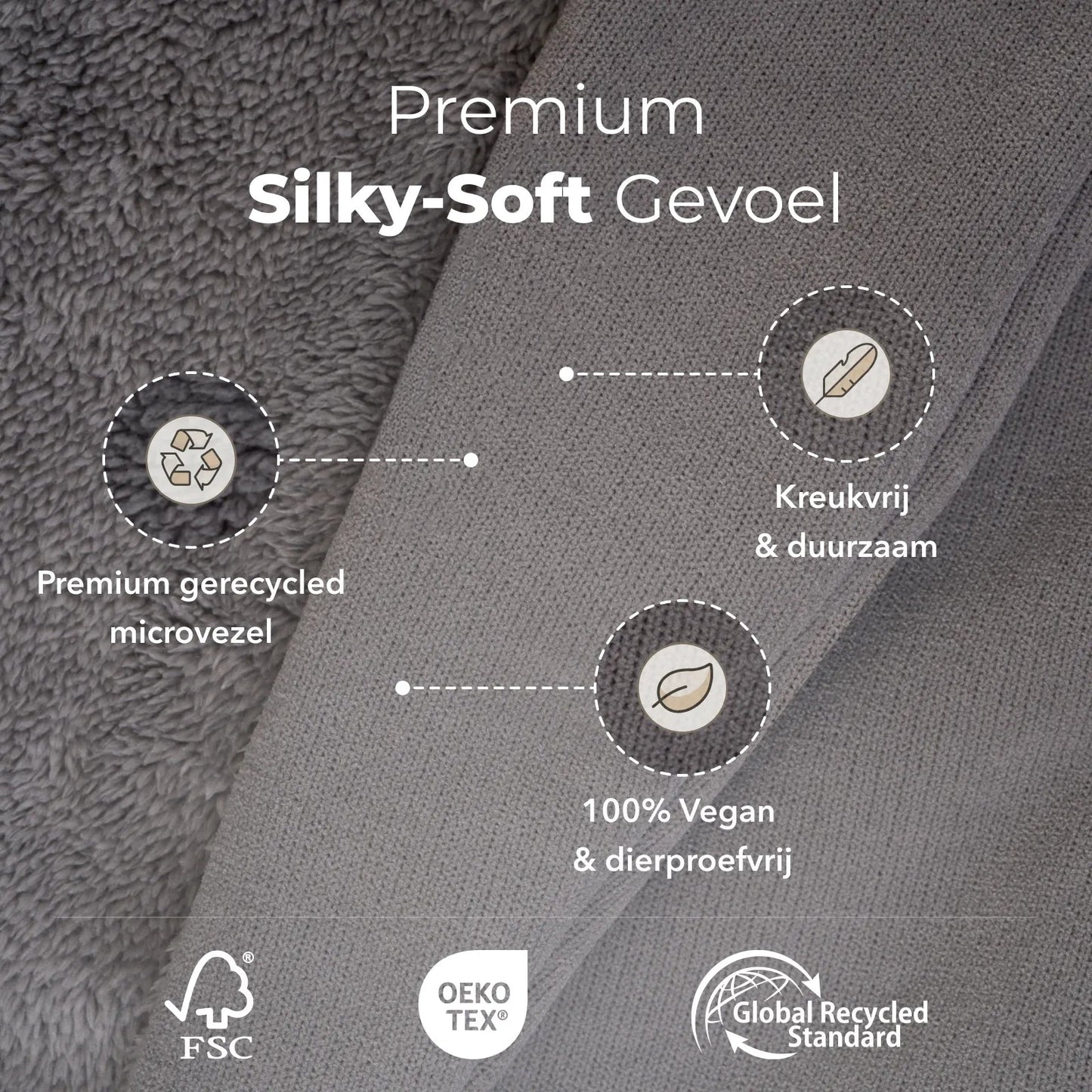 SJUMO Badjas – Moonstone Grey – Maat L/XL – Ultra-zacht & Duurzaam
