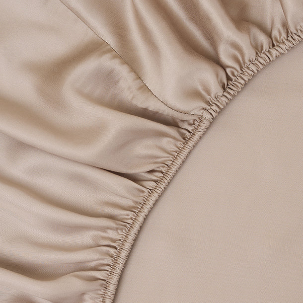 Sjumo – Tencel Sateen Hoeslaken – 140x200 cm – Honey Glow Tencel & Katoen-Satijn – Hoogwaardige Glans & Zijdezacht – Antiallergisch & Ademend – Luxe Hotelkwaliteit Comfort