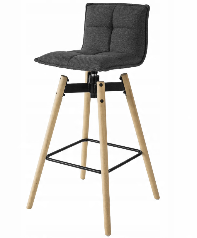 SoBuy Barkruk FST45-DG - 360 Graden Draaibaar - 48 x 48 x 97 cm - Donkergrijs