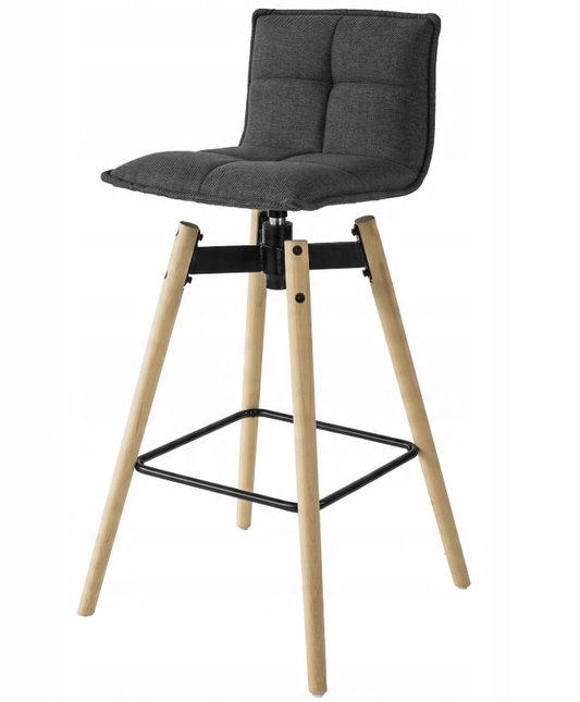 SoBuy Barkruk FST45-DG - 360 Graden Draaibaar - 48 x 48 x 97 cm - Donkergrijs