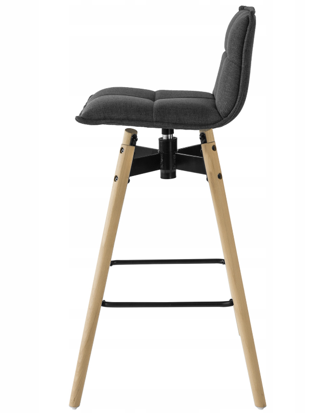 SoBuy Barkruk FST45-DG - 360 Graden Draaibaar - 48 x 48 x 97 cm - Donkergrijs