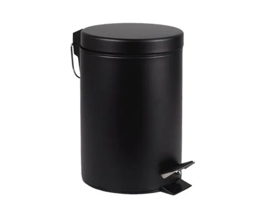 Afvalbak BRASQ pedaalemmer - 20 Liter - Zwart - RVS - 28.9 x 28.9 x 44 cm