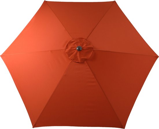 AXI Noor Stokparasol Ø 300cm Eikenlook/terracotta – Gepoedercoat frame - Kantelbaar