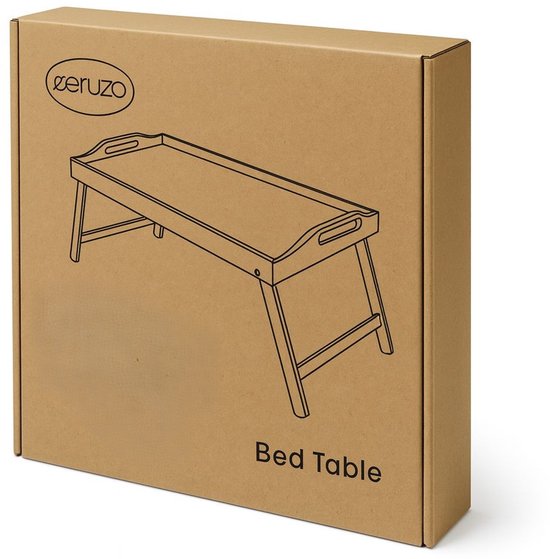 Ceruzo Ontbijt op Bed Dienblad – Inklapbare Bamboe Bedtafel 50x30 cm – Wit