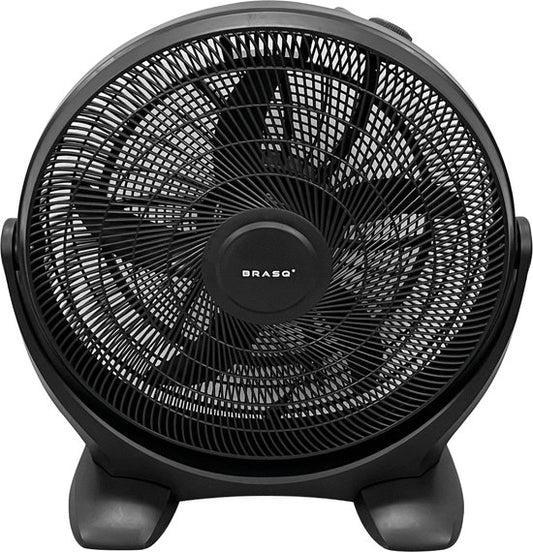 BRASQ Vloerventilator - 50 cm - Zwart - 3 snelheden - Ventilator Staand - Verstelbaar - 90 Watt