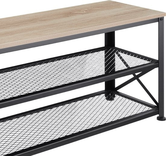 tectake - Schoenenrek Blackpool - schoenenkast - industrial light - 101 x 30,5 x 45,5 cm - 404290