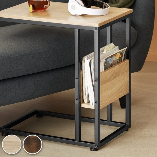 tectake® - Bijzettafel Wigan industrial dark- afm. 55 x 36,5 x 60 cm - 404277