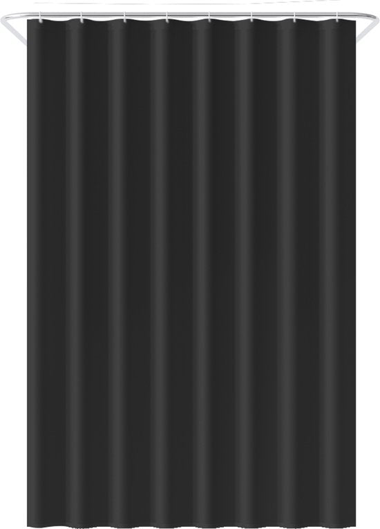 Loti Living Douchegordijn Anti Schimmel – Zwart - Inclusief ringen – Waterdicht - Polyester - Douchegordijn 120x200 cm