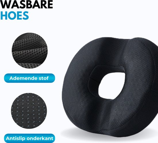 Softsie Donut ZitKussen Orthopedisch & Ergonomisch Voor Auto En Bureaustoel - Stuitkussen - Ringkussen - Zitring Kussen - voor Aambeien, Piercing en Stuitje