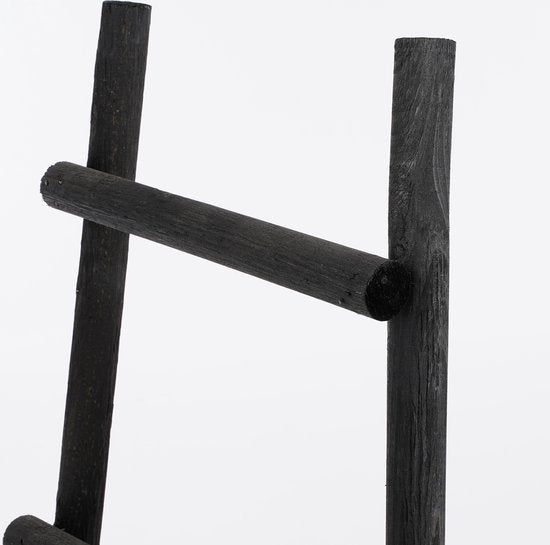 House of Seasons Ladderrek - L29 x B49 x H119 cm - Populierenhout - Zwart