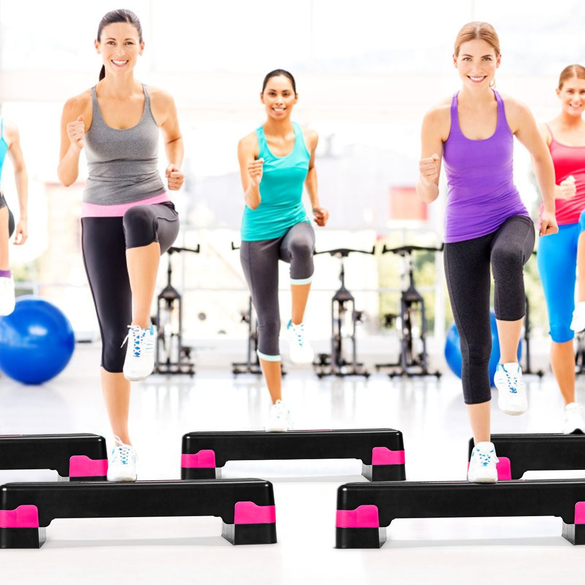 Coast Aerobic Stepper Fitness - Verstelbaar - Zwart/Roze