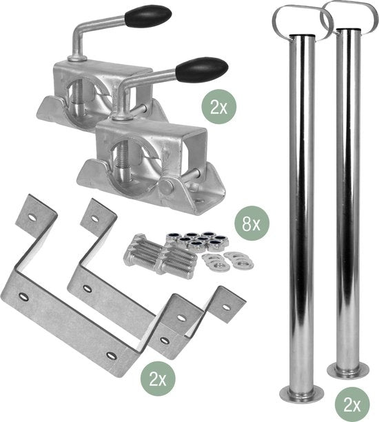 Carpoint Aanhanger Steunpoten Set - Trailer steunpotenset - aanhanger steunpoten
