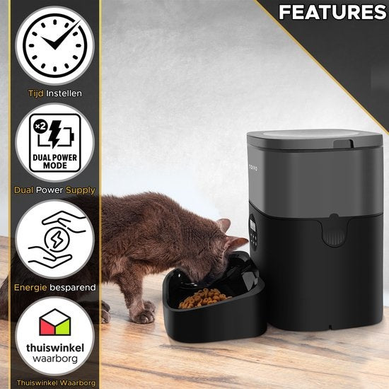 Toivo Voerautomaat 4L Pro - Automatische Voerbak - Voerdispenser - Katten en Honden Voerautomaten