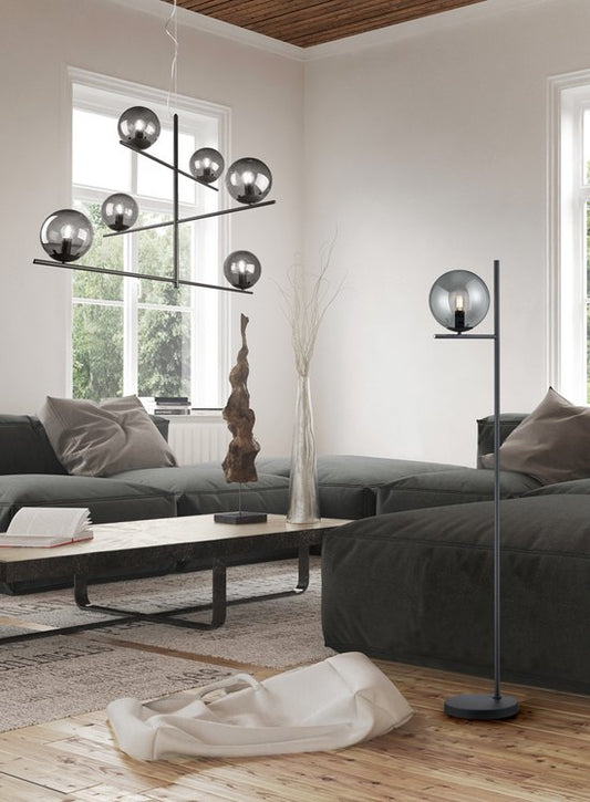 Trio Hanglamp Pure antraciet 6x E14- 80 x 115 x 150 cm