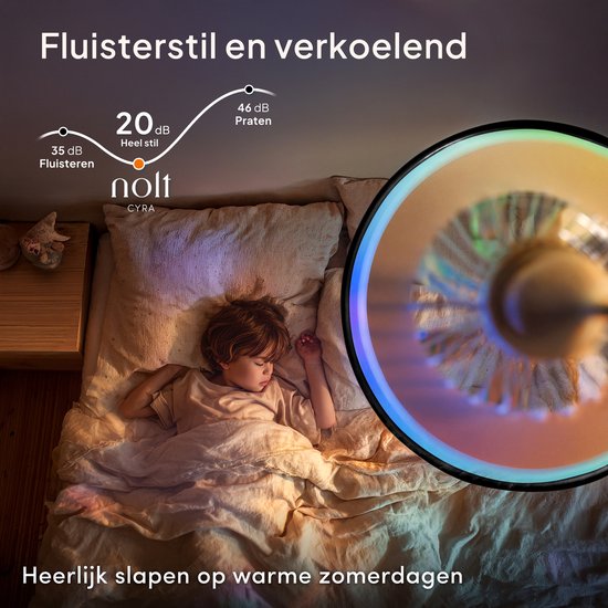 Plafondventilator met Verlichting - Plafondlamp Ventilator - Plafonniere - LED RGBW - Tuya Wifi Smart - Afstandsbediening - ⌀ 50cm - Zwart