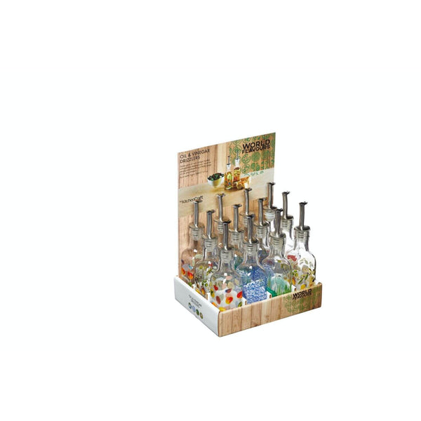 World of Flavours 180ml Olie- & Azijngieters - Transparant met print