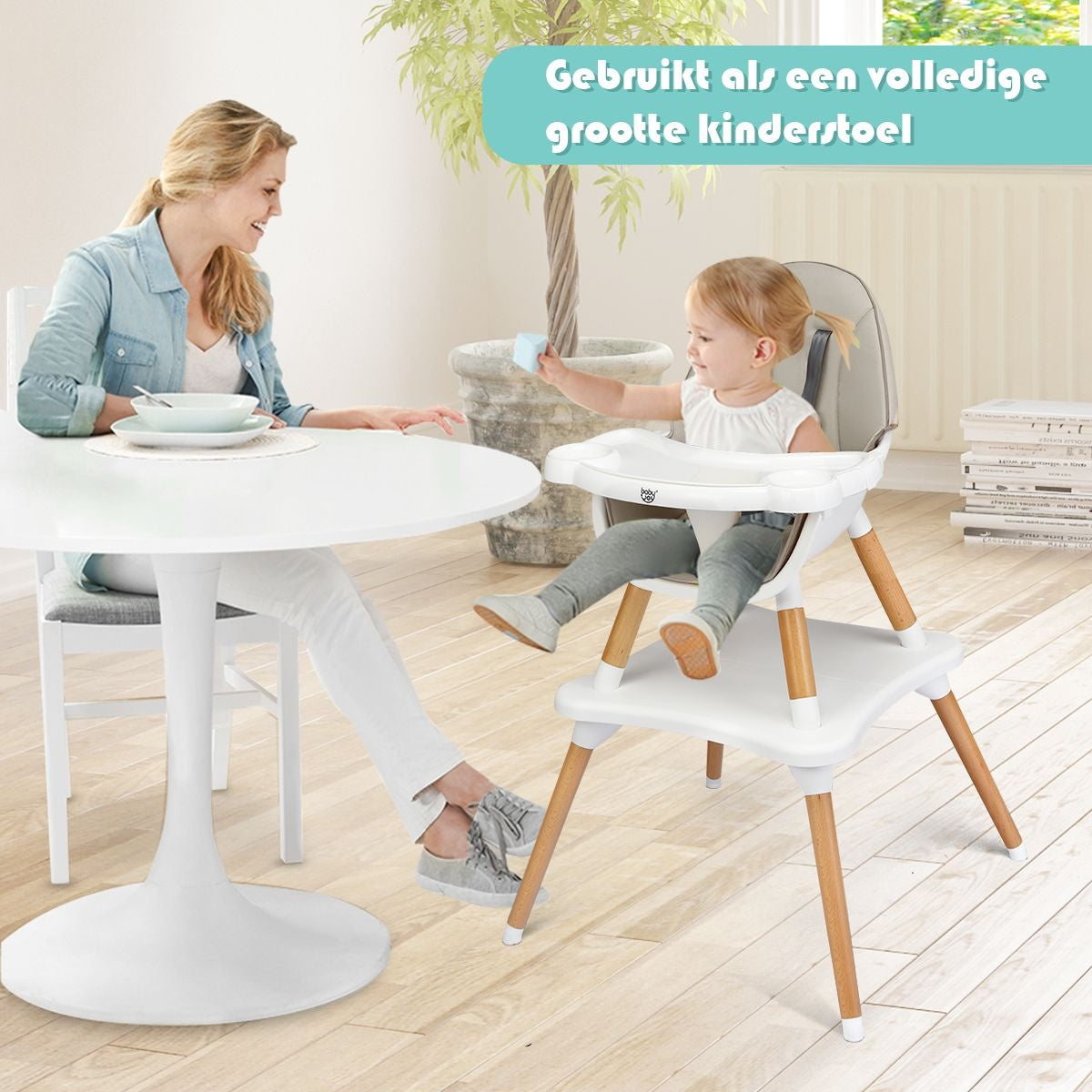 Coast 4-in-1 Babystoel Eetstoel - In Hoogte Verstelbaar - Grijs