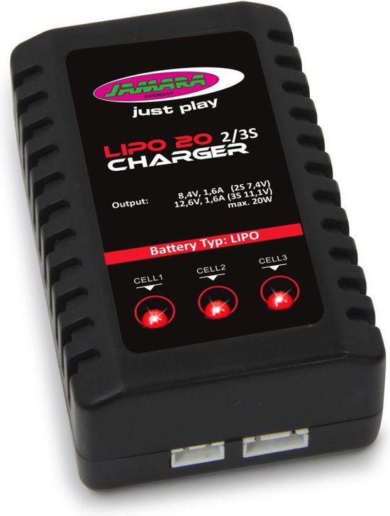 Jamara Lplader Lipo 2s/3s 50/60 Hz 25w Zwart