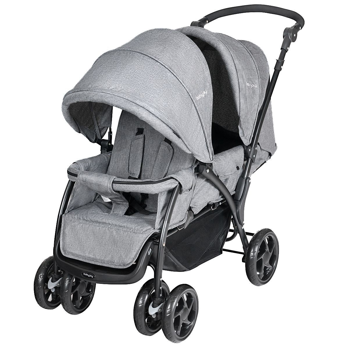 Coast Opvouwbare Tweeling Kinderwagen - Twin Buggy - voor 2 kinderen - Grijs