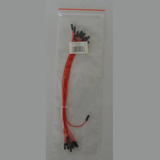 Jumper Wire Set, 10 stuks / Kit, 20 cm lang, rode kleur