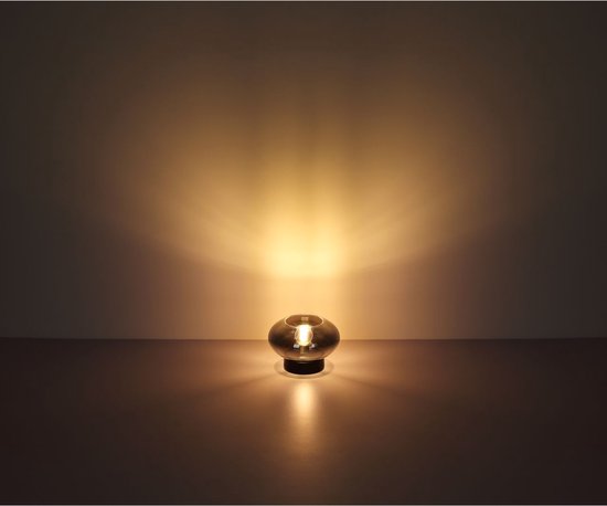 Plafondlamp SHAUN ø18CM E27 Matt zwart 1-Lichts Smoked