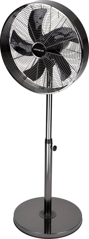 Lifetime Air Statiefventilator - 230V - Hoogte 85-125 CM - 3 Snelheden - Oscillerende Functie - Kantelbaar - Zilver