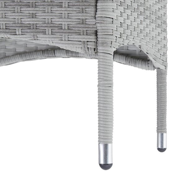 tectake® - wicker meubelen tuinset met verwisselbare hoezen, 2 stoelen en tafel met glazen blad, 2x outdoor loungestoelen met armleuningen en tuintafel, tuinmeubelset, balkonmeubilair - lichtgrijs - poly-rattan