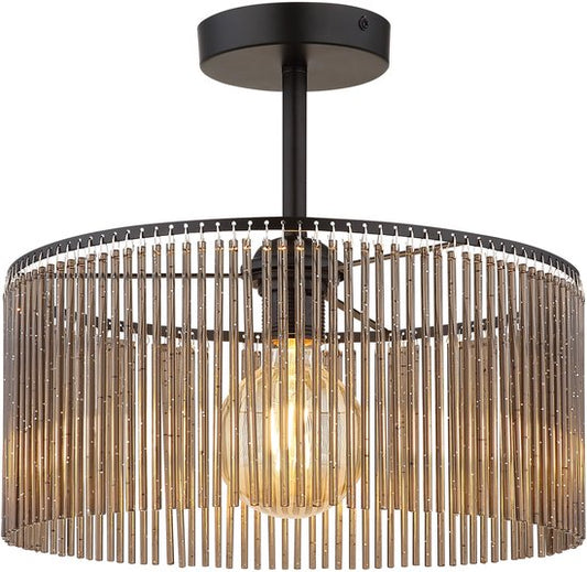 Globo - plafonnière - LEEDS - zwart - glas - Ø 35cm - E27 - 63080108