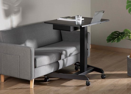 VDD Gaming - Bureau - Laptop Tafel - Zit Sta Bureau - Verrijdbaar - Workstation - Laptop Standaard - Bijzet Tafel op Wielen - Zwart