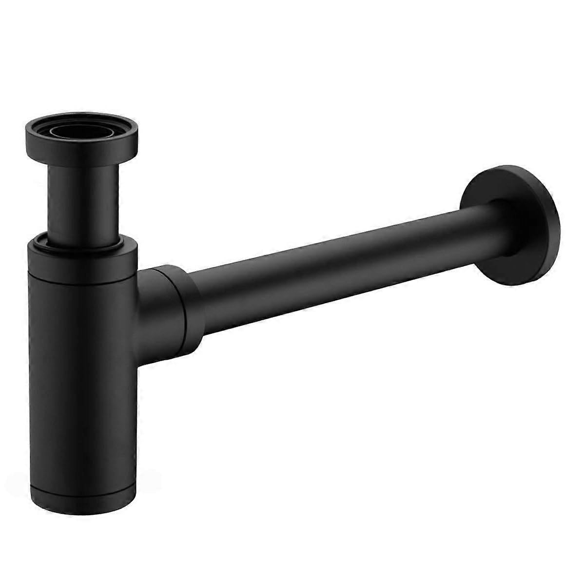 Universele Wastafel Sifon 10 cm – verstelbare P-trap, verborgen schoonmaakopening – antiek messing/mat zwart