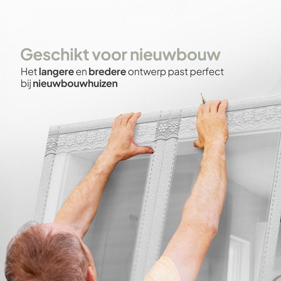 O'DADDY® Deurgordijn Deluxe FIBER - Magnetisch Vliegengordijn - Voor Nieuwbouw en Standaard Deuren - Eenvoudige Installatie - Deurhor Wit - 100x260 cm