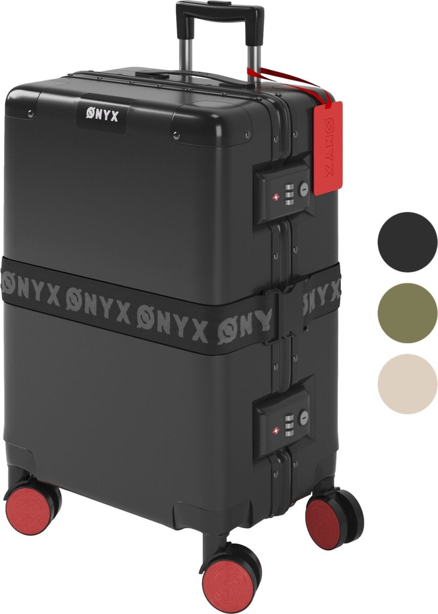 ONYX® Handbagage koffer 33L - Lichtgewicht Trolley - TSA slot - Aluminium sluiting - 37 x 21 x 55 cm - Zwart