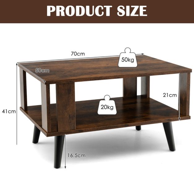 Coast Salontafel – 2-Lagen – Hout - 2 fase – 70 x 50 x 41 cm