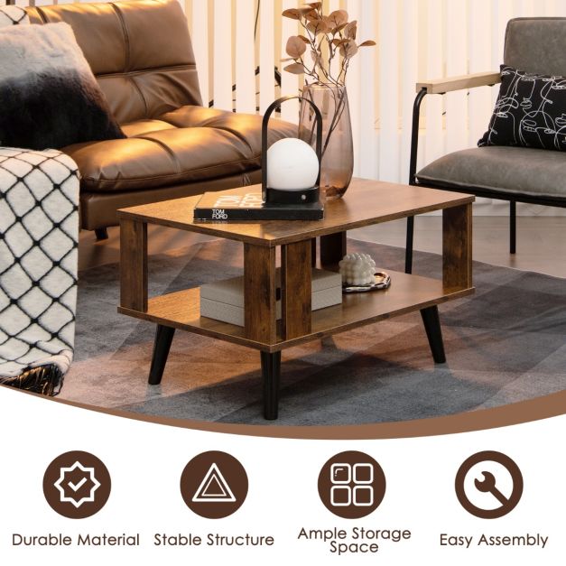 Coast Salontafel – 2-Lagen – Hout - 2 fase – 70 x 50 x 41 cm