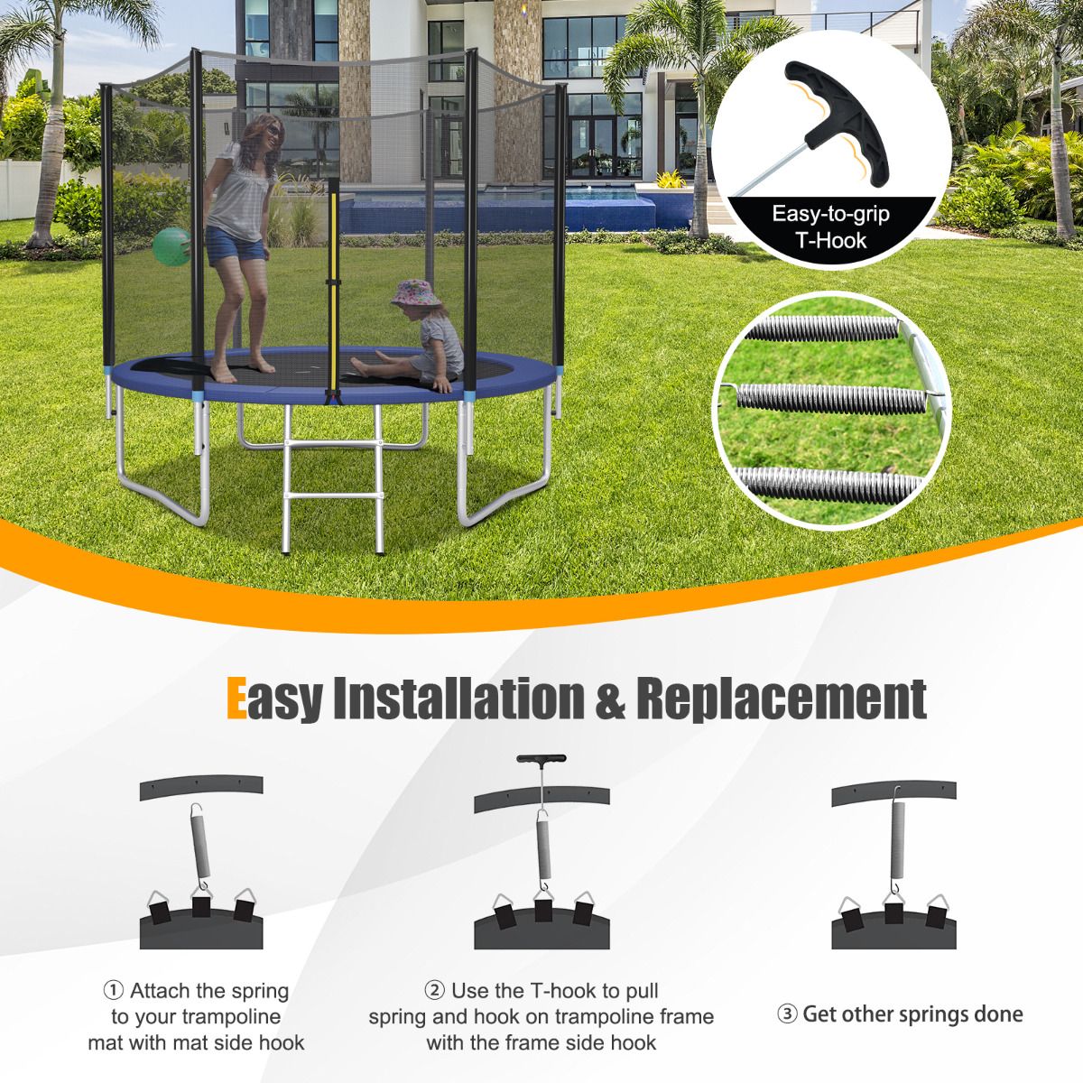 Coast Springveren voor Trampoline - 20 stuks - 14 cm - RVS
