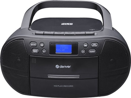 Denver TDC-280 - Boombox - DAB - FM - Radio - CD speler - Cassette - AUX input - Klok - Wekker - Zwart