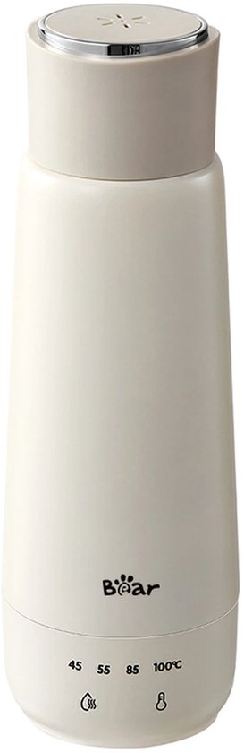 Bear Mini Elektrische Waterkoker 300 ml – 4 Temperatuurstanden – 3-in-1 Reisbeker – RVS 304 Dubbelwandig – Snel Verwarmen