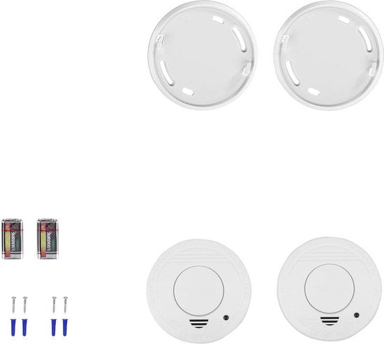 Smartwares 10.048.28 - Rookmelder 2st 85dB - 1 Jaar batterij, 10 jaar sensor - TUV Gecertificeerd - Brandmelder