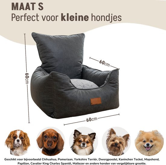 By Cee Cee Hondenmand Auto – Zeer Luxe Auto Hondenmand - Autostoel Hond Achterbank - Automand Hond - Hondendeken Auto - Autozit Hond - Ook Voor Bijrijdersstoel – Antraciet - Ameline
