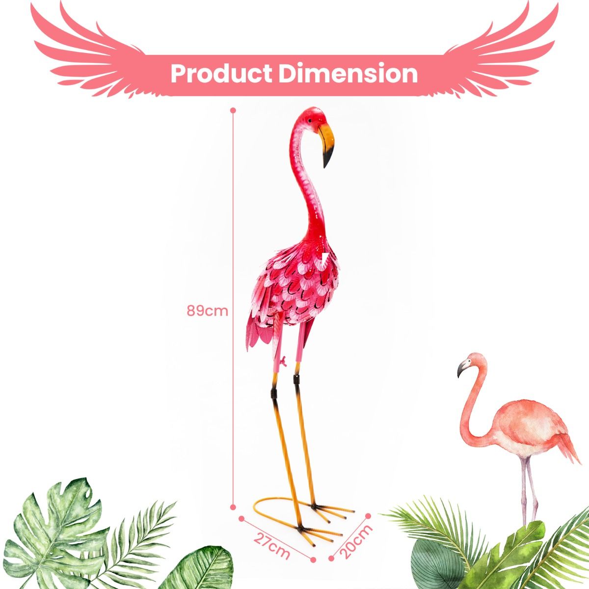 Coast Flamingo tuinbeelden - Set van 2 - Metaal - Roze