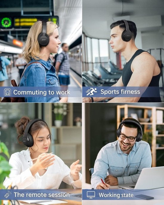 PICUN ANC-05L - Draadloze over-ear koptelefoon met Active Noise Cancelling - Hi-Res Sound - Bluetooth headset- Grijs