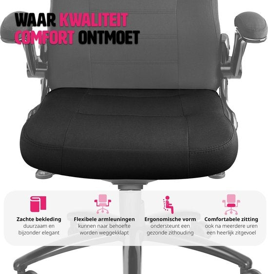 tectake® - bureaustoel gamingchair - luxe burostoel kantoorstoel - racingstoel burostoel gamestoel Springsteen - zwart