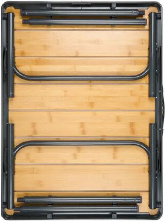 Campe Active - Campingtafel inklapbaar - In Hoogte Verstelbaar- 75 x 55 x 31 - 71 cm - Bamboe en Aluminium - Bruin