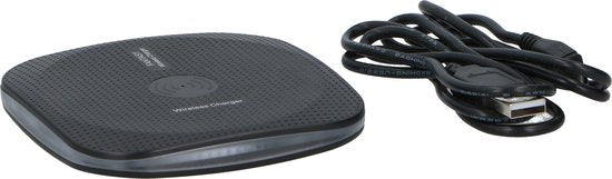 Grundig Draadloze Oplader - Qi Lader - 5-10MM Laadafstand - Anti-Slip - Compact Formaat - Zwart