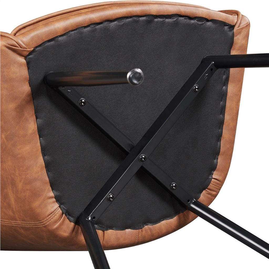 Yaheetech eetkamerstoelen met armleuningen - set van 2 - bruin