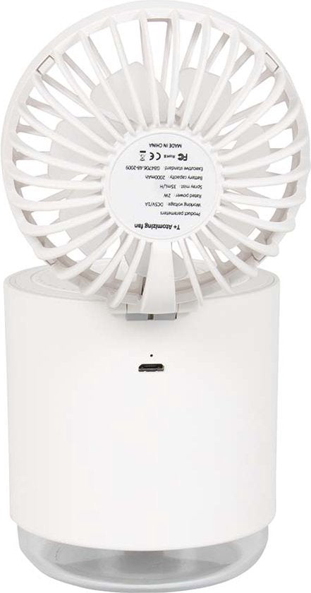 Bo-Camp - Ventilator - Met luchtbevochtiger - Oplaadbaar