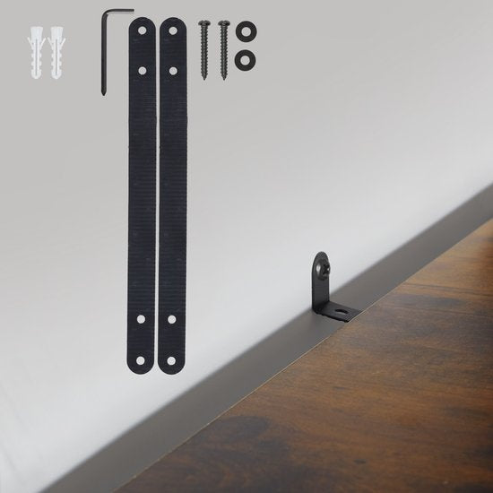 tectake - Hoekkast Castlebar 30x30x150cm - donkerbruin - 404771